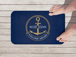 Boat Welcome Mat, Personalized Boat Owner Gift, Boat Door Mat, Welcome Aboard Mat, Boat Accessories, Boat Name Gift, Nautical Mat, Yacht Mat