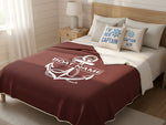 Nautical Boat Blanket, Yacht Gift, Boat Accessories, Anchor Bedding, Nautical Family Gift, Sailboat Blanket