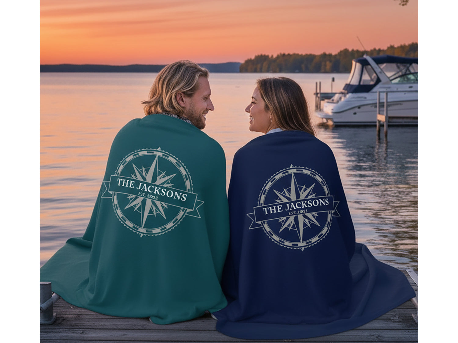 Family Boat Blanket, Boat Gift, Boat Accessories, Nautical Bedding, Beach House Blanket