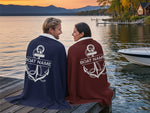 Custom Boat Accessories, Boat Bedding, Boat Blanket, Lake House Gift, Anchor Blanket