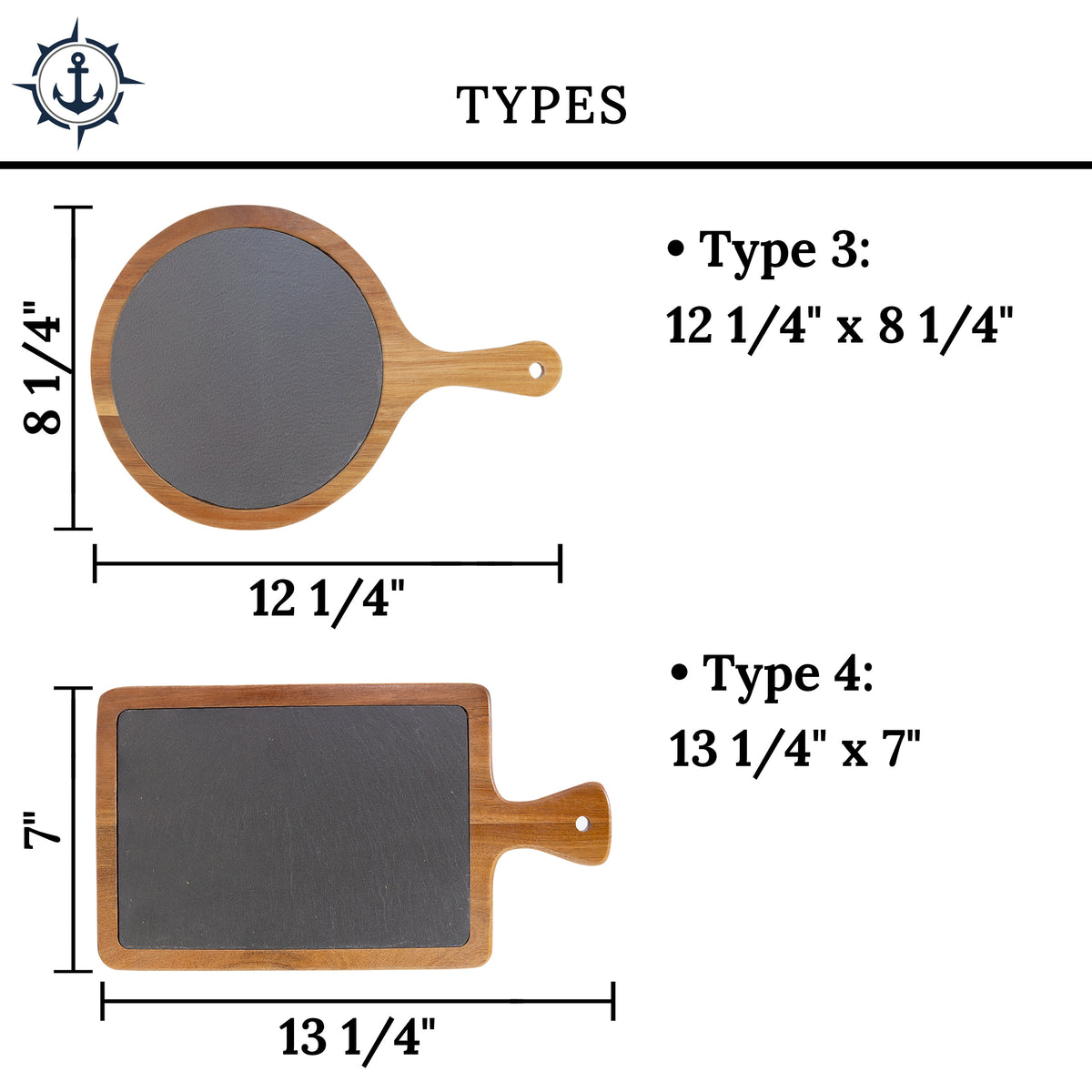 Custom Nautical Engraved Charcuterie Board, Personalized Anchor Cheese Cutting Serving Party Tray Gift