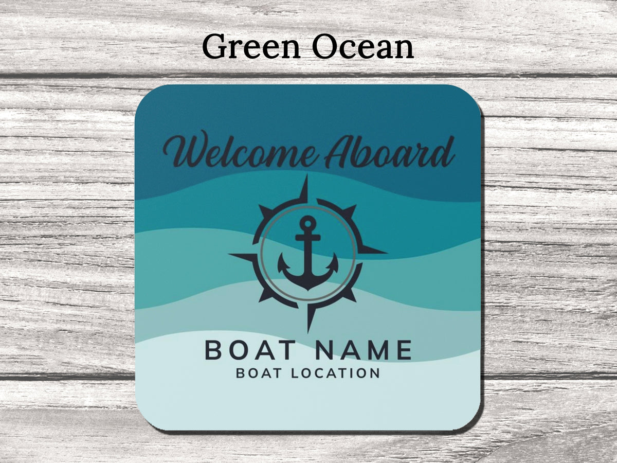 Custom Boat Drink Coaster, Boat Name Coaster, Sailing Themed Gift for Boat Owners