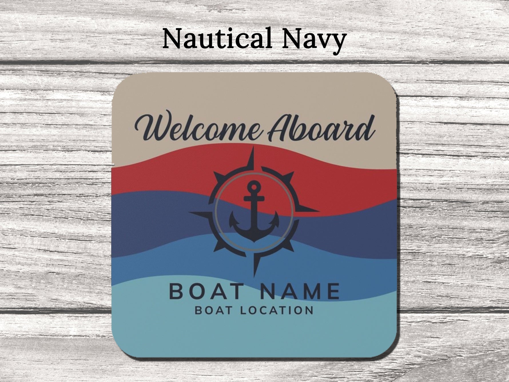 Custom Boat Drink Coaster, Boat Name Coaster, Sailing Themed Gift for Boat Owners
