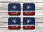 Boat Coaster, Nautical Coaster Set, Sailing Themed Gift with Boat Name