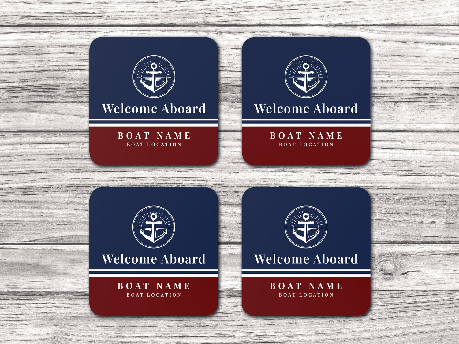 Boat Coaster, Nautical Coaster Set, Sailing Themed Gift with Boat Name