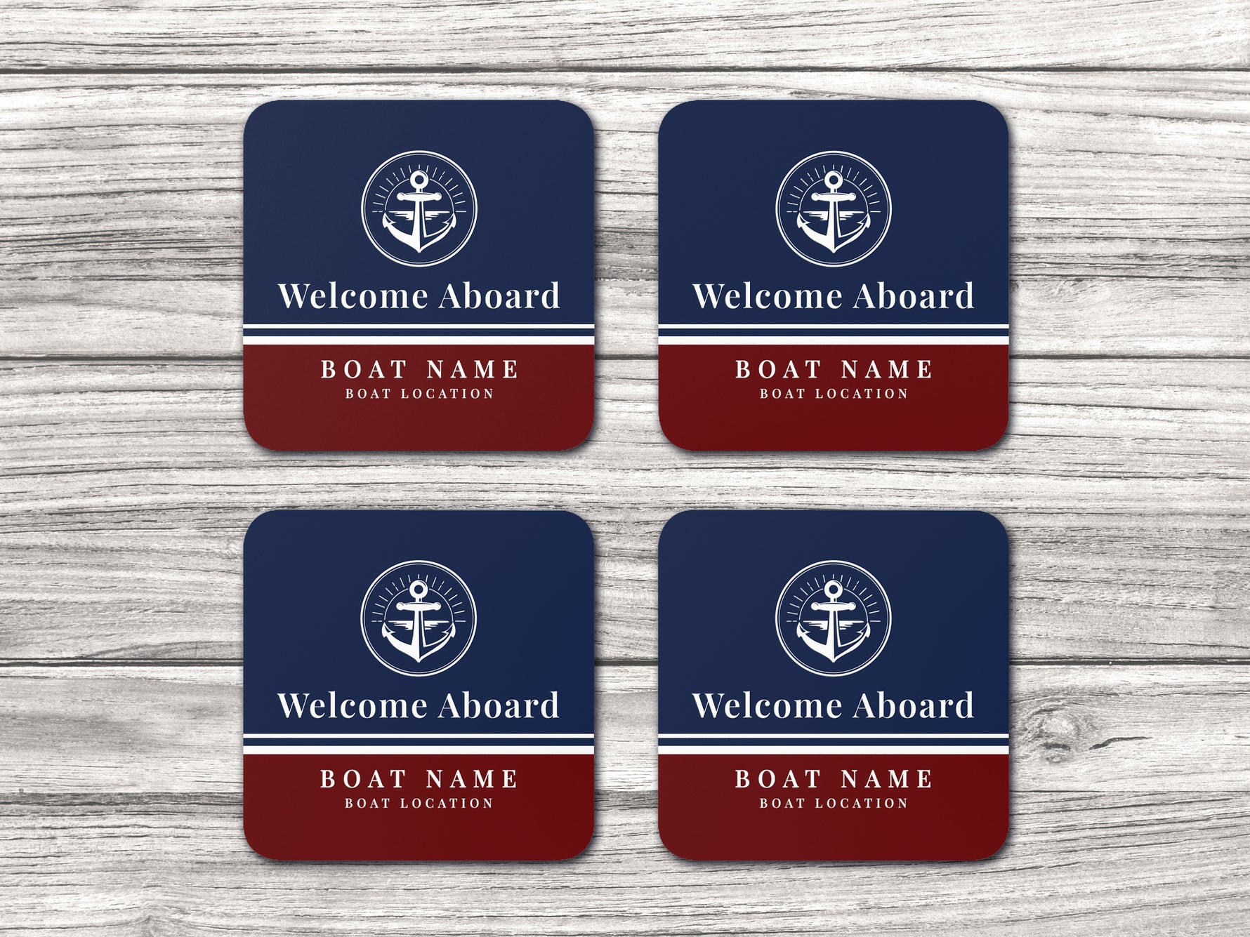 Boat Coaster, Nautical Coaster Set, Sailing Themed Gift with Boat Name