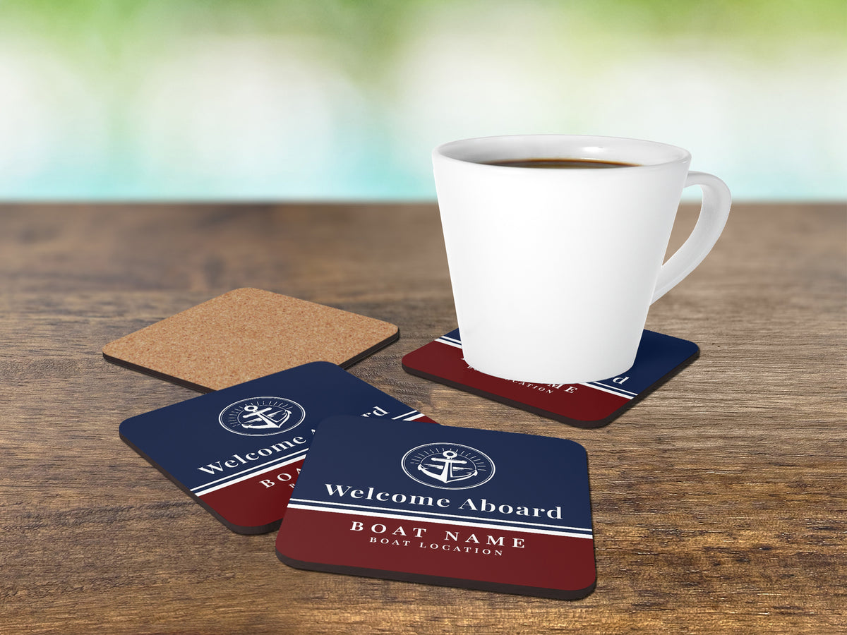 Boat Coaster, Nautical Coaster Set, Sailing Themed Gift with Boat Name