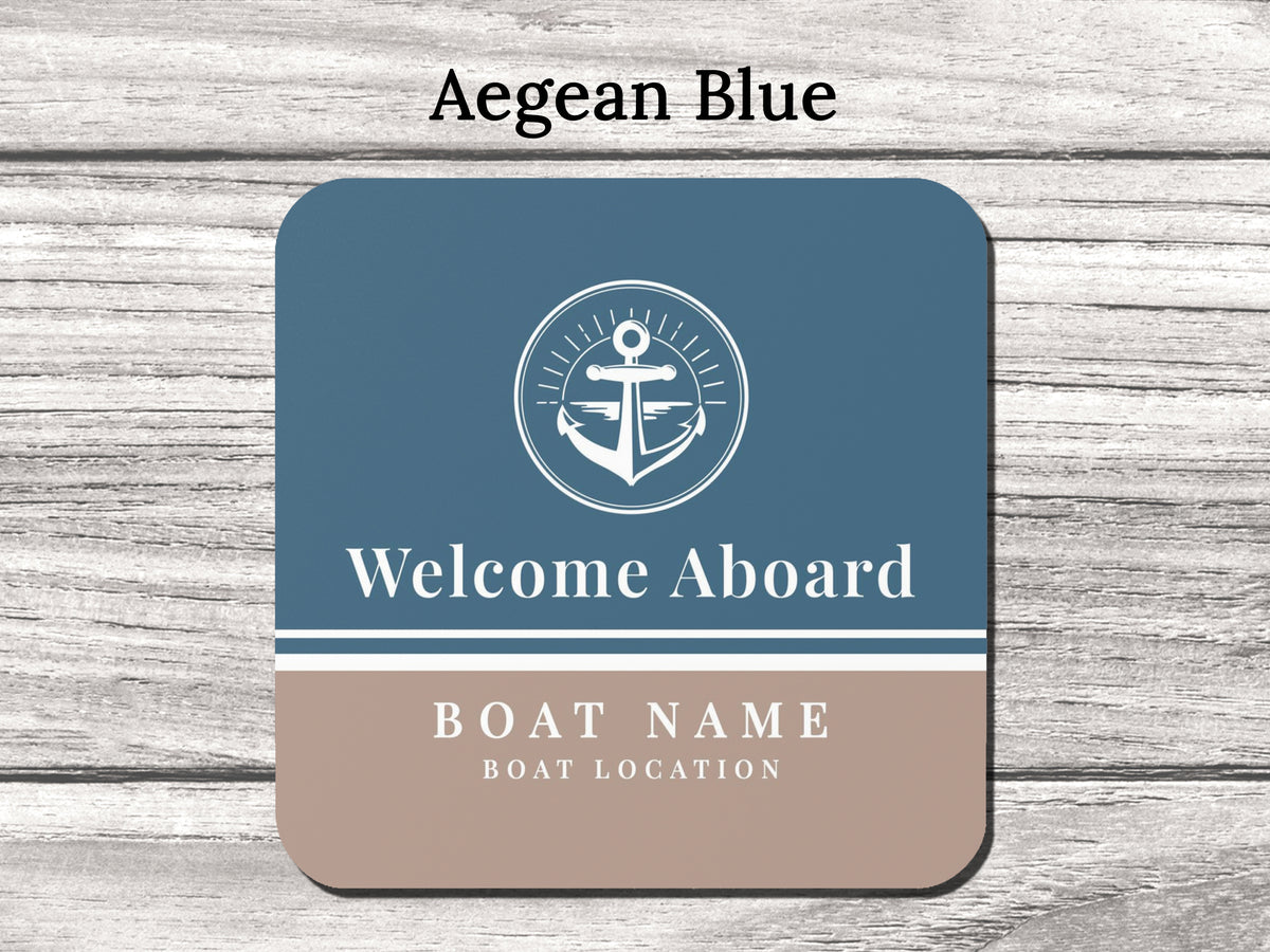 Boat Coaster, Nautical Coaster Set, Sailing Themed Gift with Boat Name