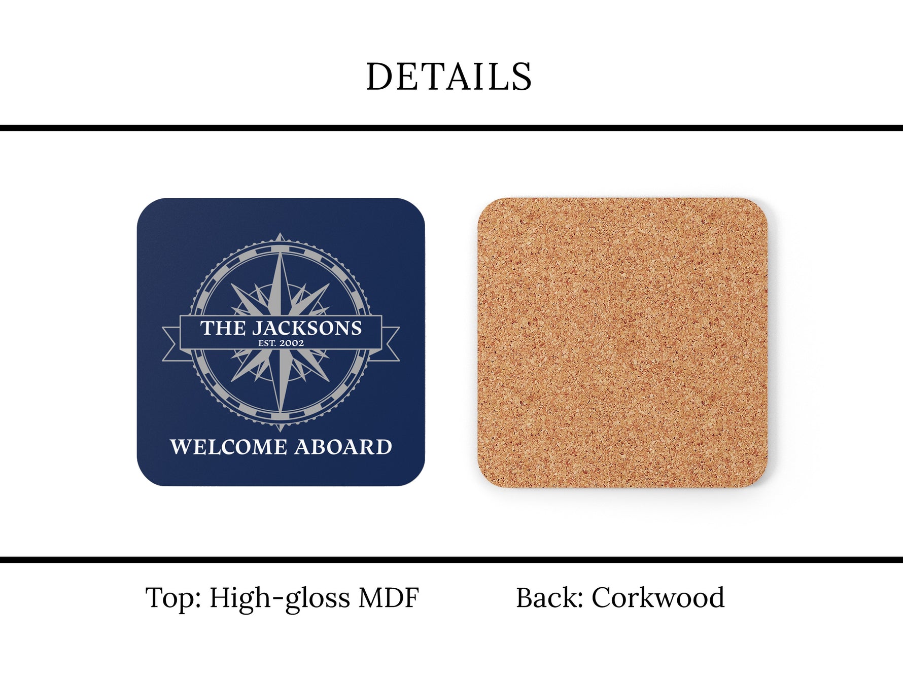 Nautical Boat Gift, Boat Gifts, Family Coaster, Yacht Accessories, Nautical Coaster