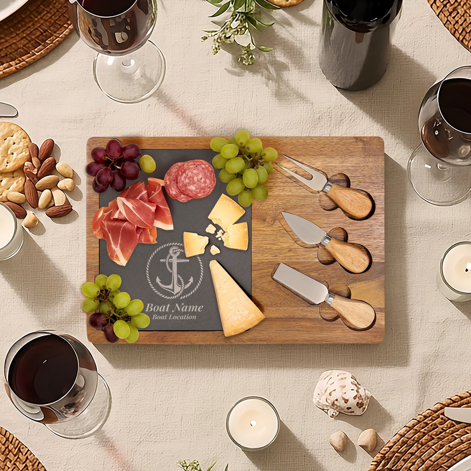 Personalized Anchor Charcuterie Board | Upwind Design