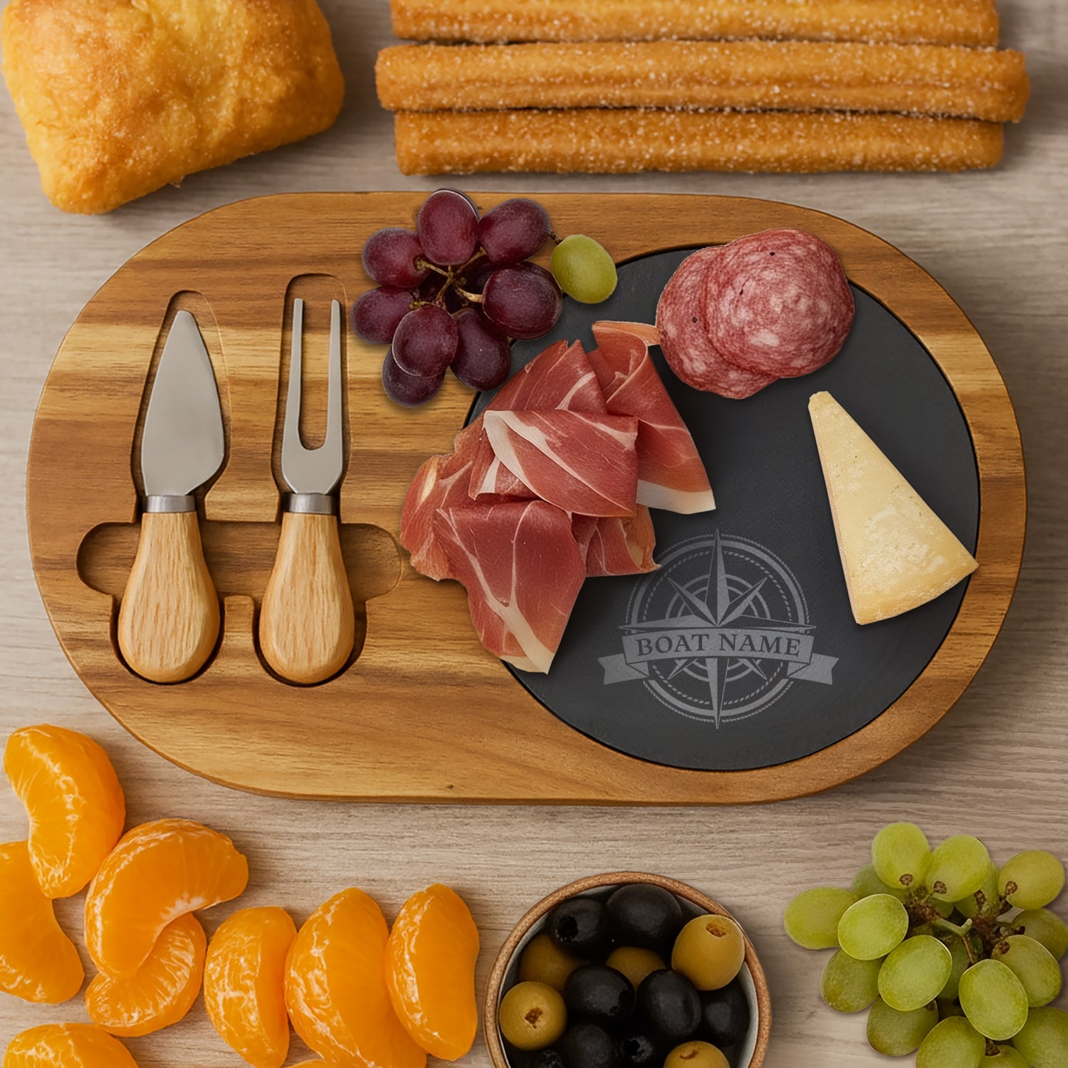 Custom Compass Charcuterie Set | Upwind Design