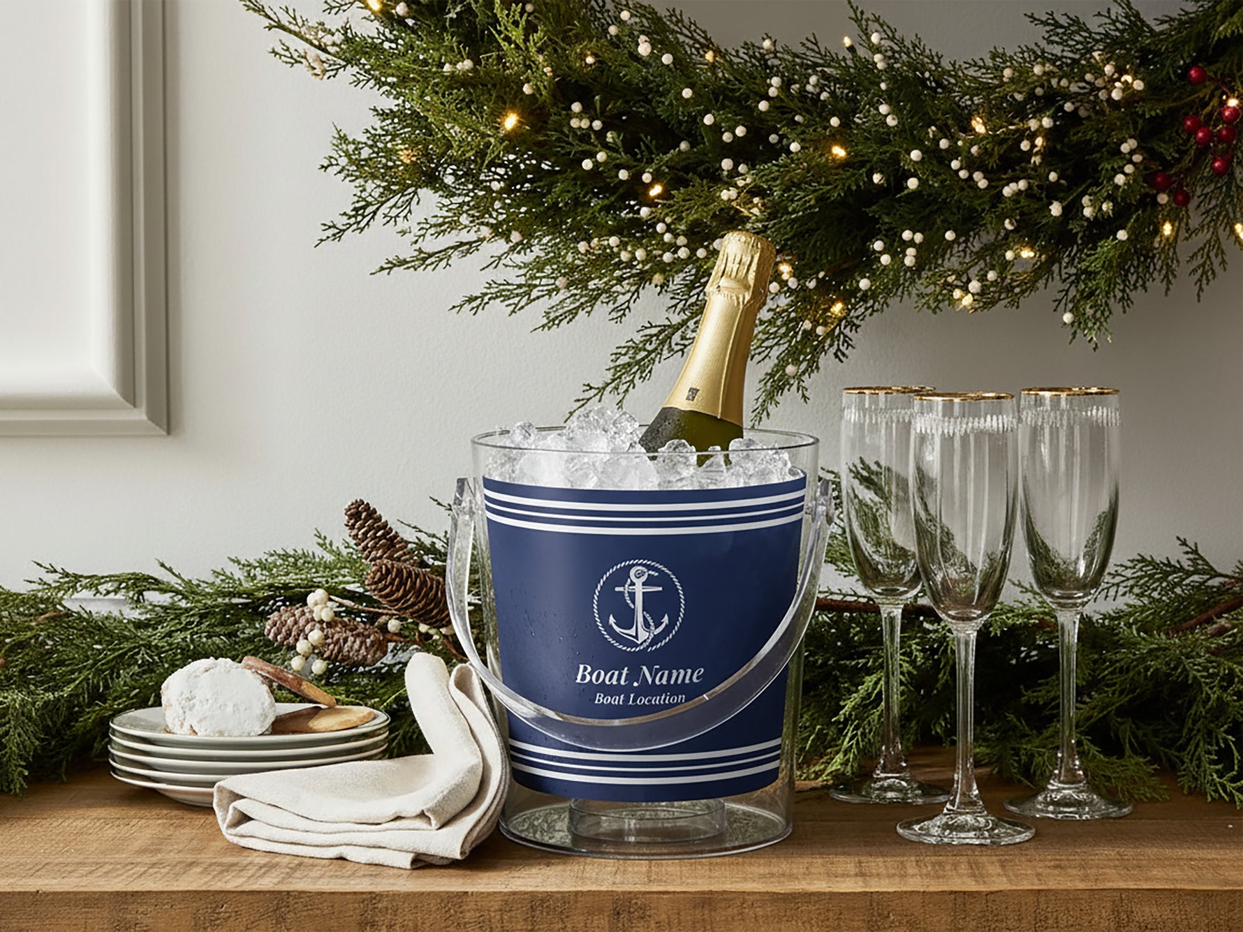 Boat Ice Bucket, Boat Gift, Nautical Wine Chiller, Gift for Sailor, Coastal Barware, Yacht Decor