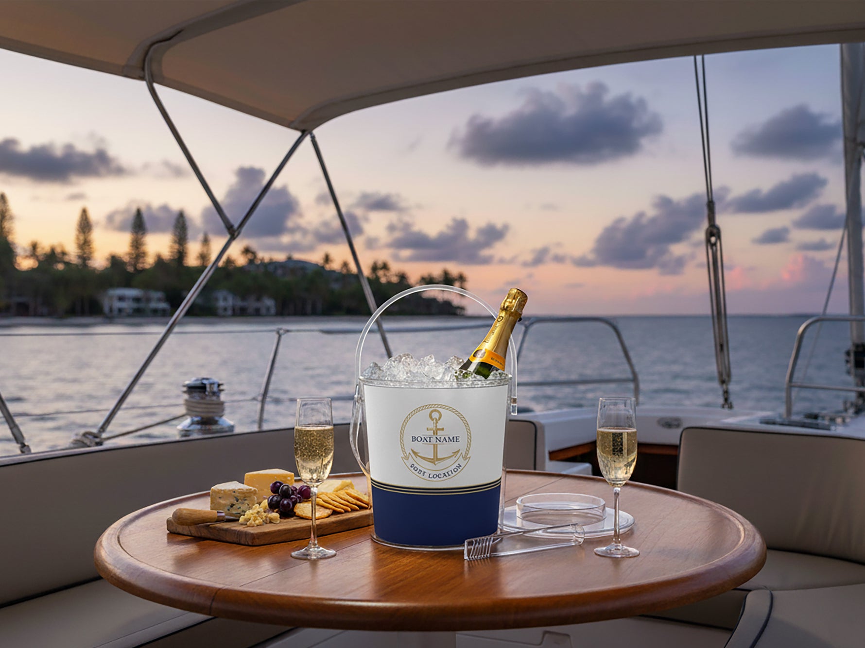 Nautical Ice Bucket, Boat Gift, Nautical Barware, Lake House Gift, Boat Decor, Wine Lover Gift