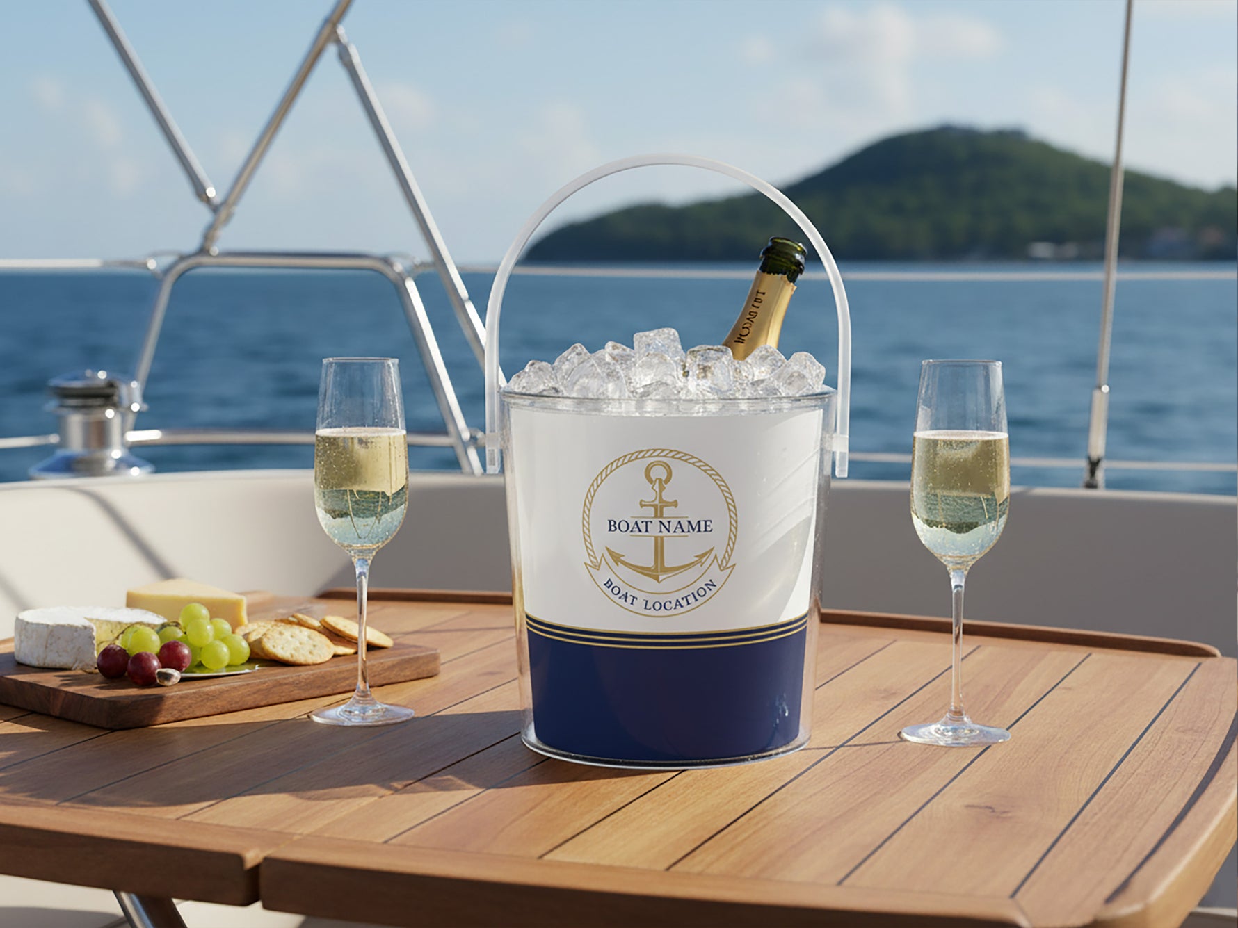 Nautical Ice Bucket, Boat Gift, Nautical Barware, Lake House Gift, Boat Decor, Wine Lover Gift