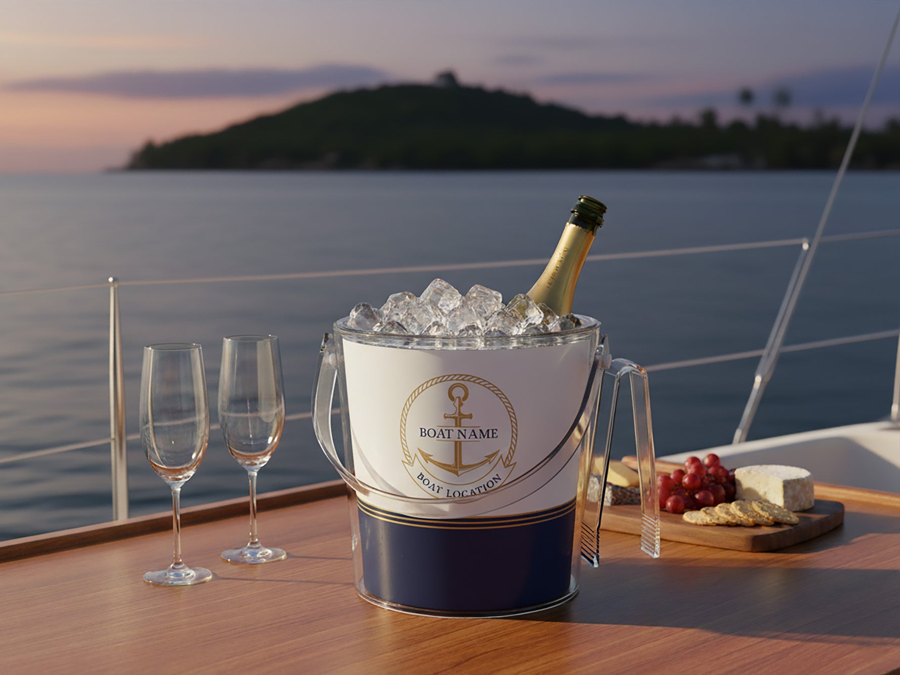 Nautical Ice Bucket, Boat Gift, Nautical Barware, Lake House Gift, Boat Decor, Wine Lover Gift