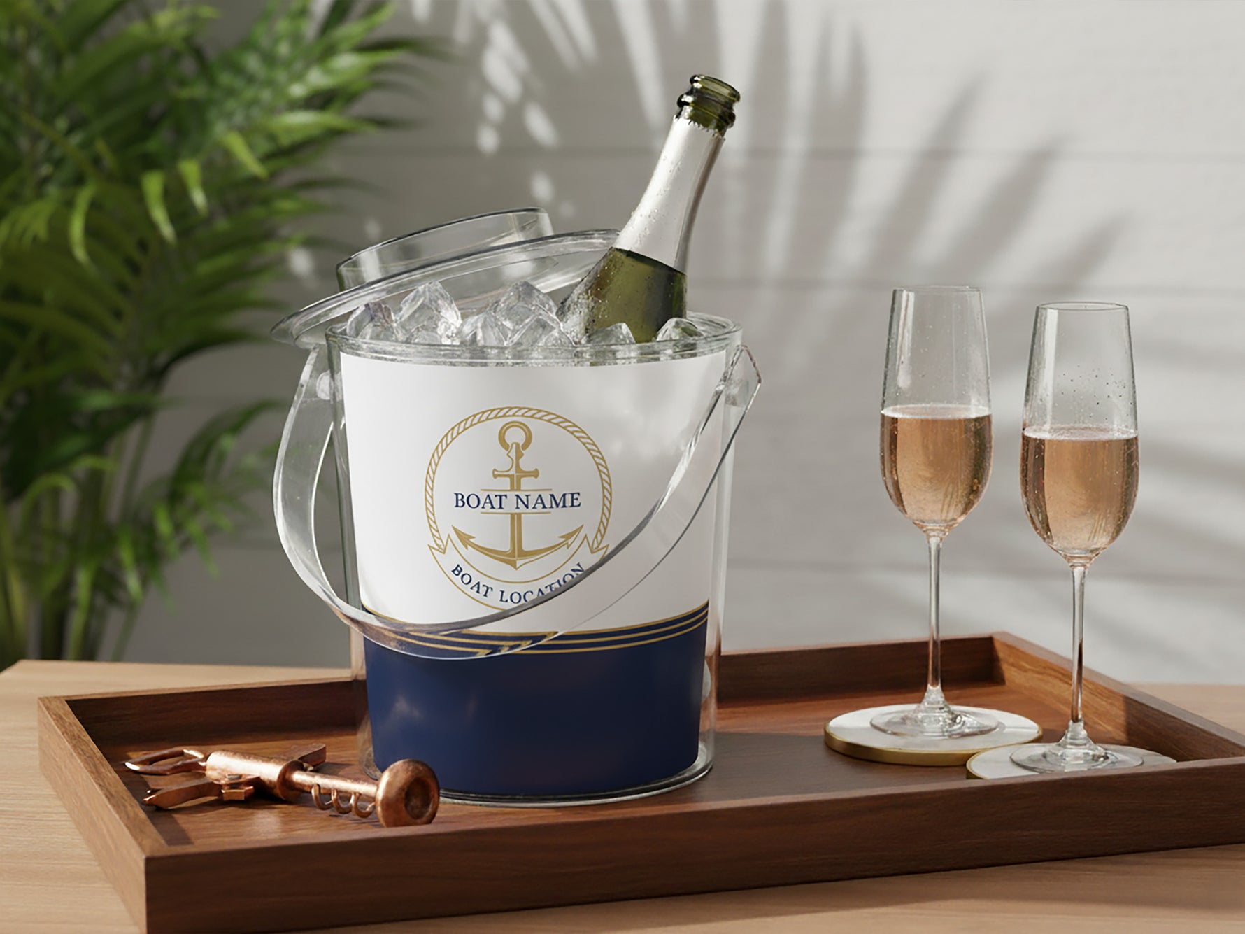 Nautical Ice Bucket, Boat Gift, Nautical Barware, Lake House Gift, Boat Decor, Wine Lover Gift