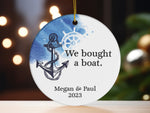 Custom Christmas Tree Ornament for Boat Owners, Personalized New Boat Sailor Gift