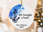 Custom Christmas Tree Ornament for Boat Owners, Personalized New Boat Sailor Gift
