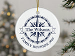 Personalized Compass Boat Christmas Ornament: Custom Nautical Anchor Gift for Boat Owner