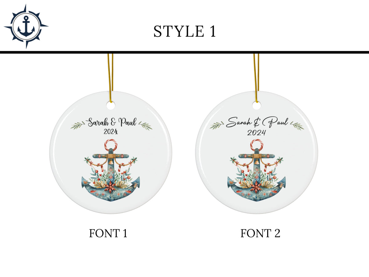 Custom Nautical Christmas Ornament, Personalized Nautical Gift for Sailors