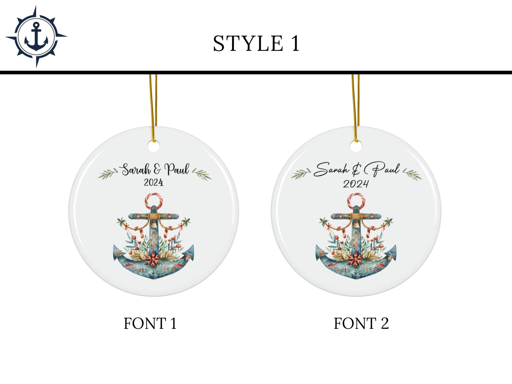 Custom Nautical Christmas Ornament, Personalized Nautical Gift for Sailors