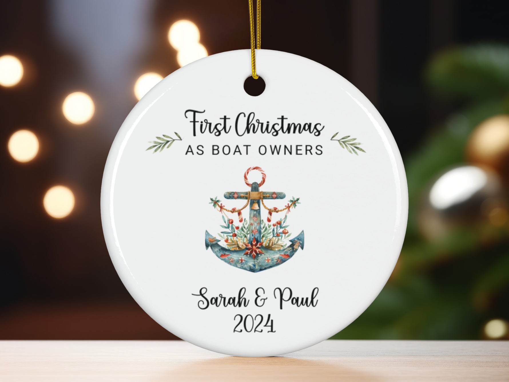 Custom Nautical Christmas Ornament, Personalized Nautical Gift for Sailors