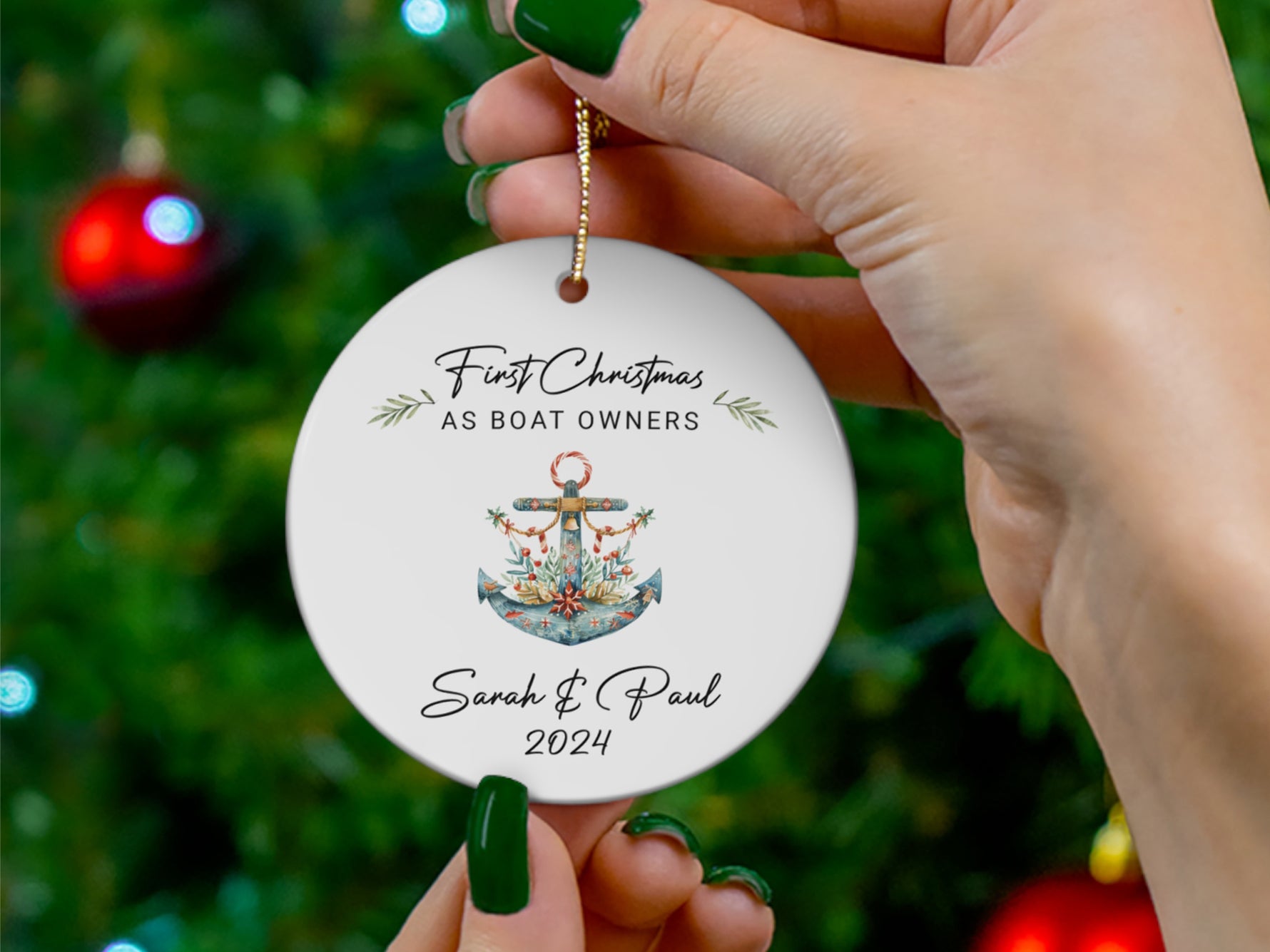 Custom Nautical Christmas Ornament, Personalized Nautical Gift for Sailors