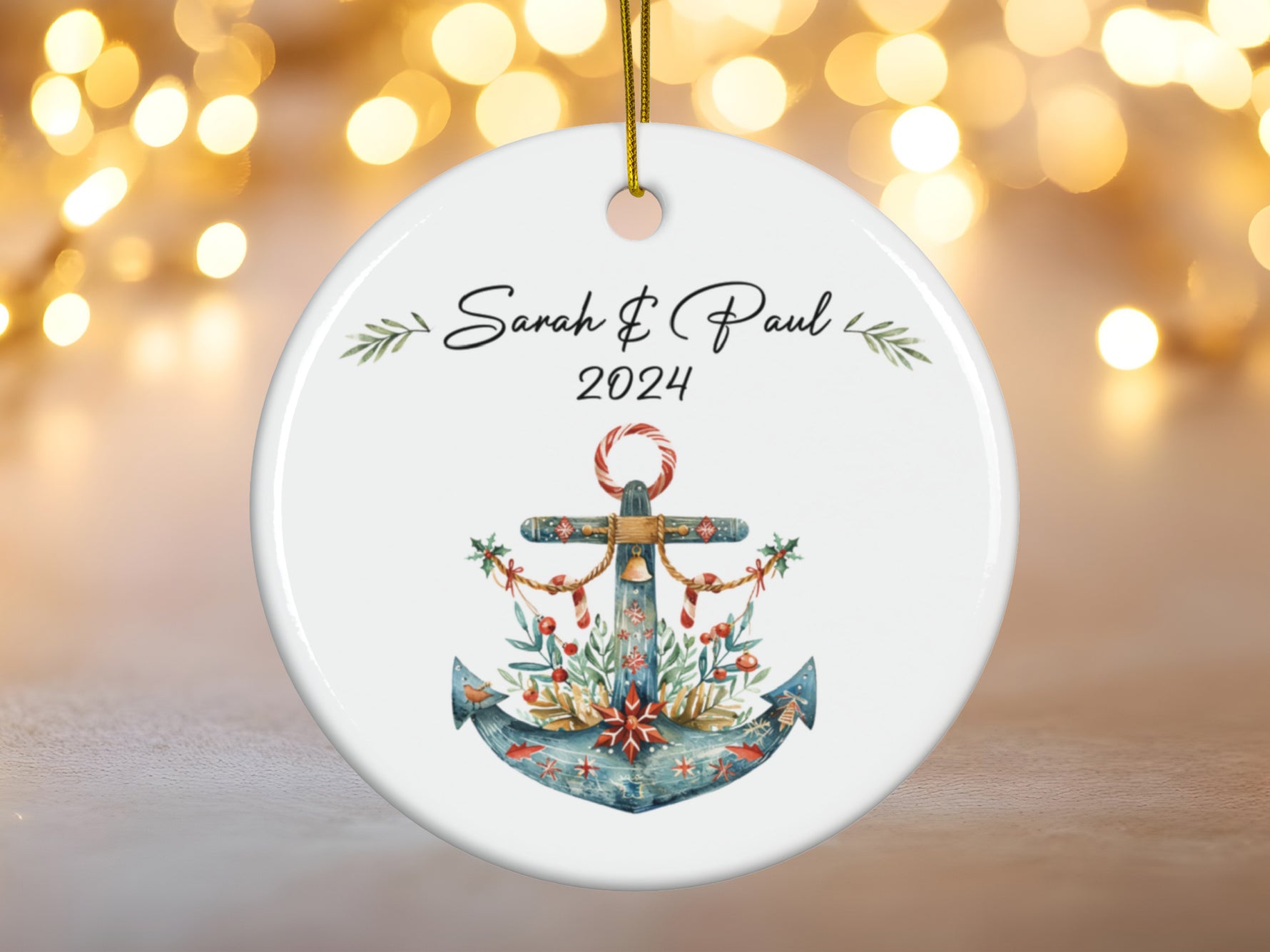 Custom Nautical Christmas Ornament, Personalized Nautical Gift for Sailors