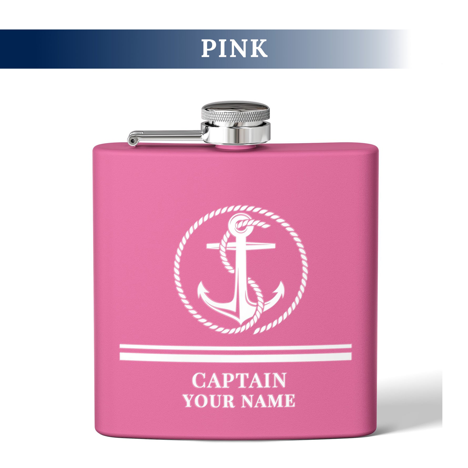 Personalized Captain First Mate Steel Flask, Custom Drinkware Gift for Boat Bachelor Party