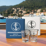 Personalized Captain First Mate Steel Flask, Custom Drinkware Gift for Boat Bachelor Party