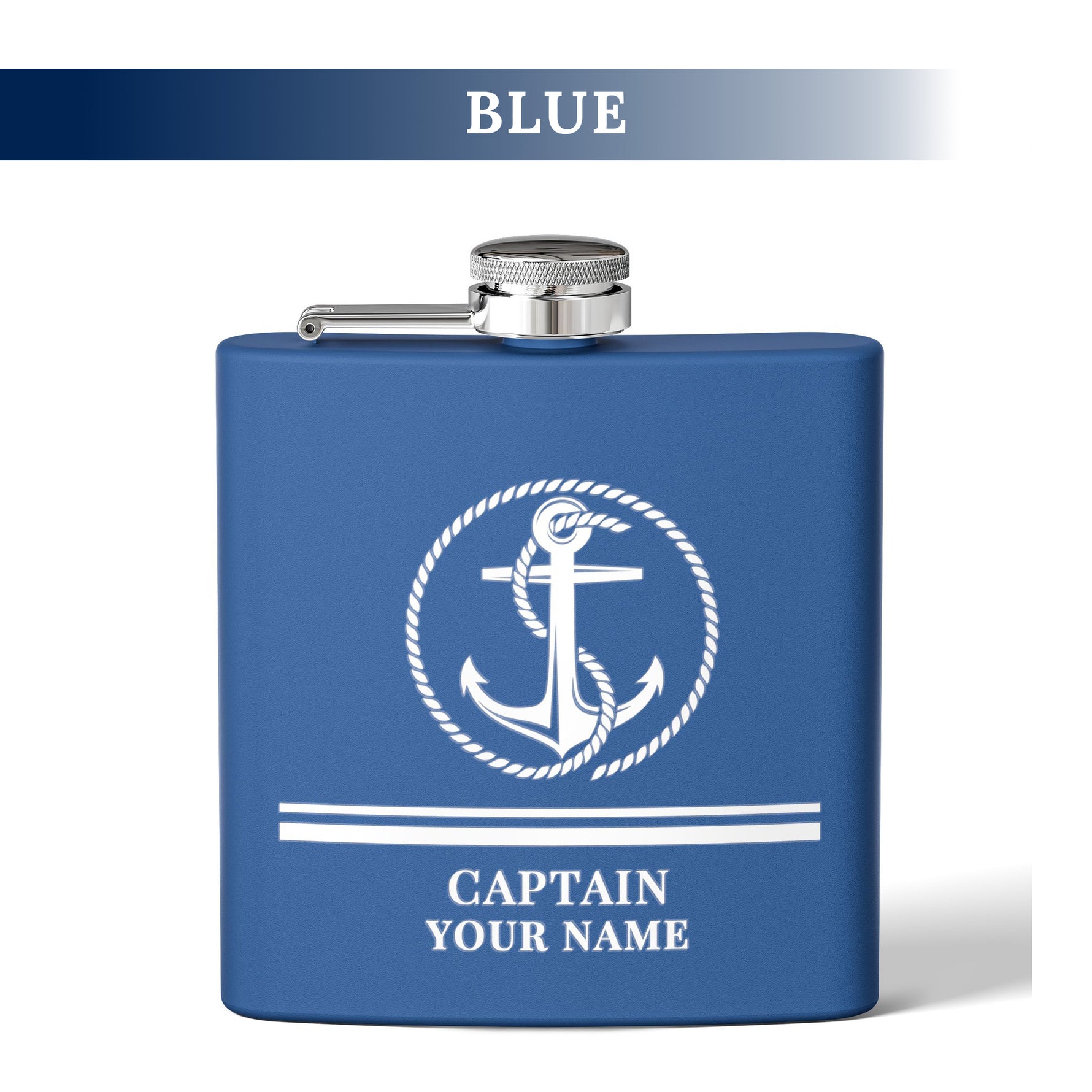 Personalized Captain First Mate Steel Flask, Custom Drinkware Gift for Boat Bachelor Party