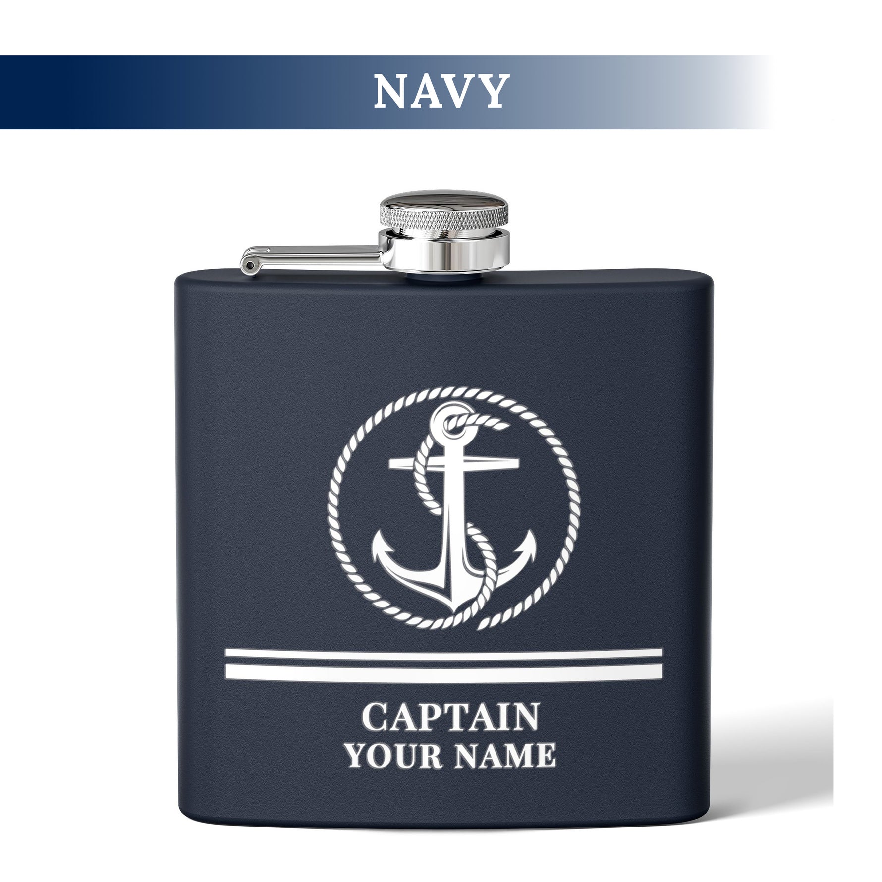 Personalized Captain First Mate Steel Flask, Custom Drinkware Gift for Boat Bachelor Party