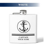 Personalized Captain First Mate Steel Flask, Custom Drinkware Gift for Boat Bachelor Party