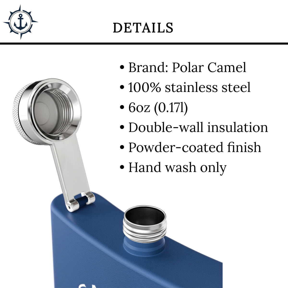 Personalized Captain First Mate Steel Flask, Custom Drinkware Gift for Boat Bachelor Party