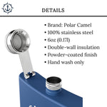 Custom Nautical Steel Flask, Coastal Wedding Groomsmen Whiskey Flask Gift