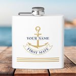 Custom Anchor Stainless Steel Flask, Personalized Boat Bachelor and Yacht Club Gift
