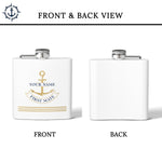 Custom Anchor Stainless Steel Flask, Personalized Boat Bachelor and Yacht Club Gift