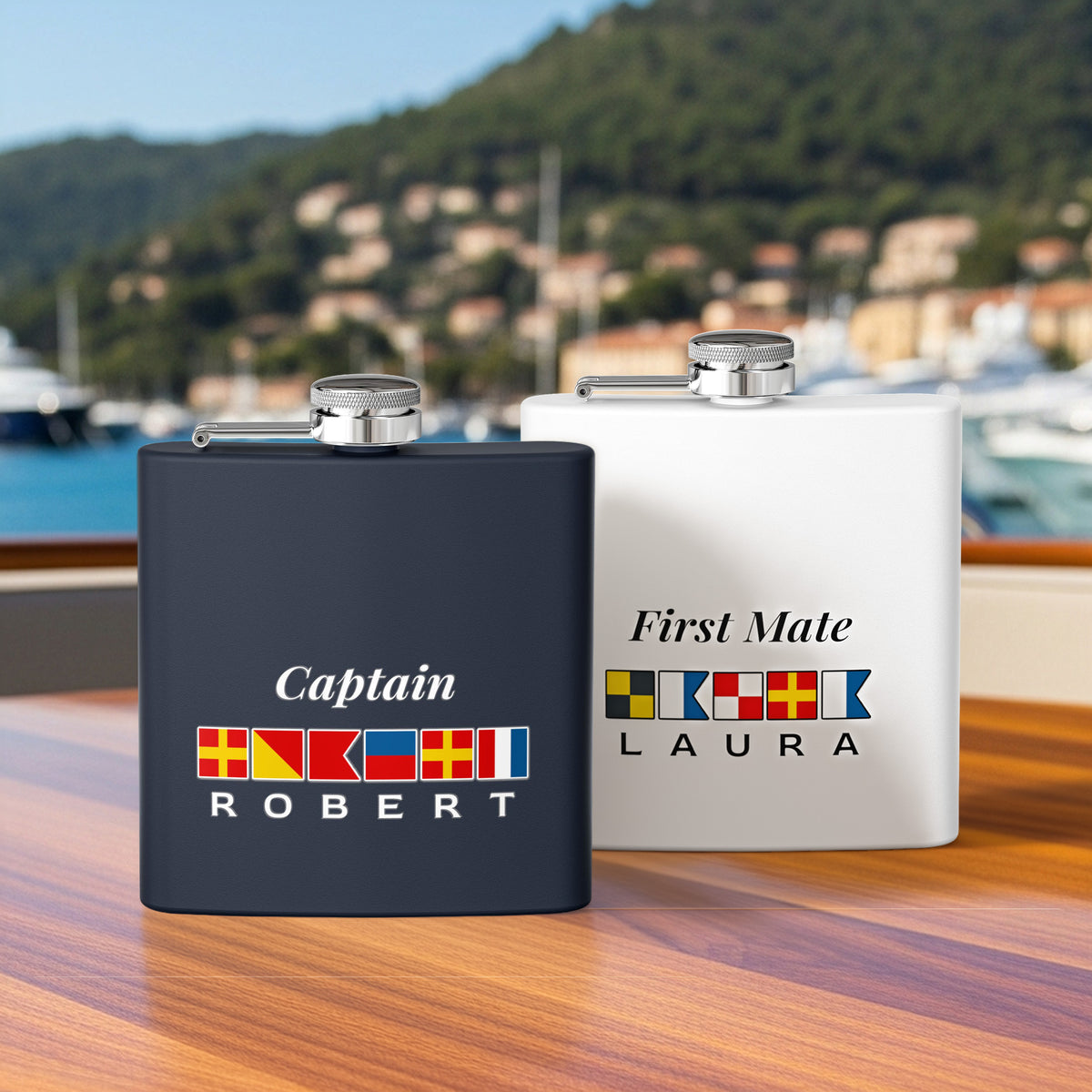 Personalized Captain Steel Flask, Custom Drinkware Gift for Groomsmen