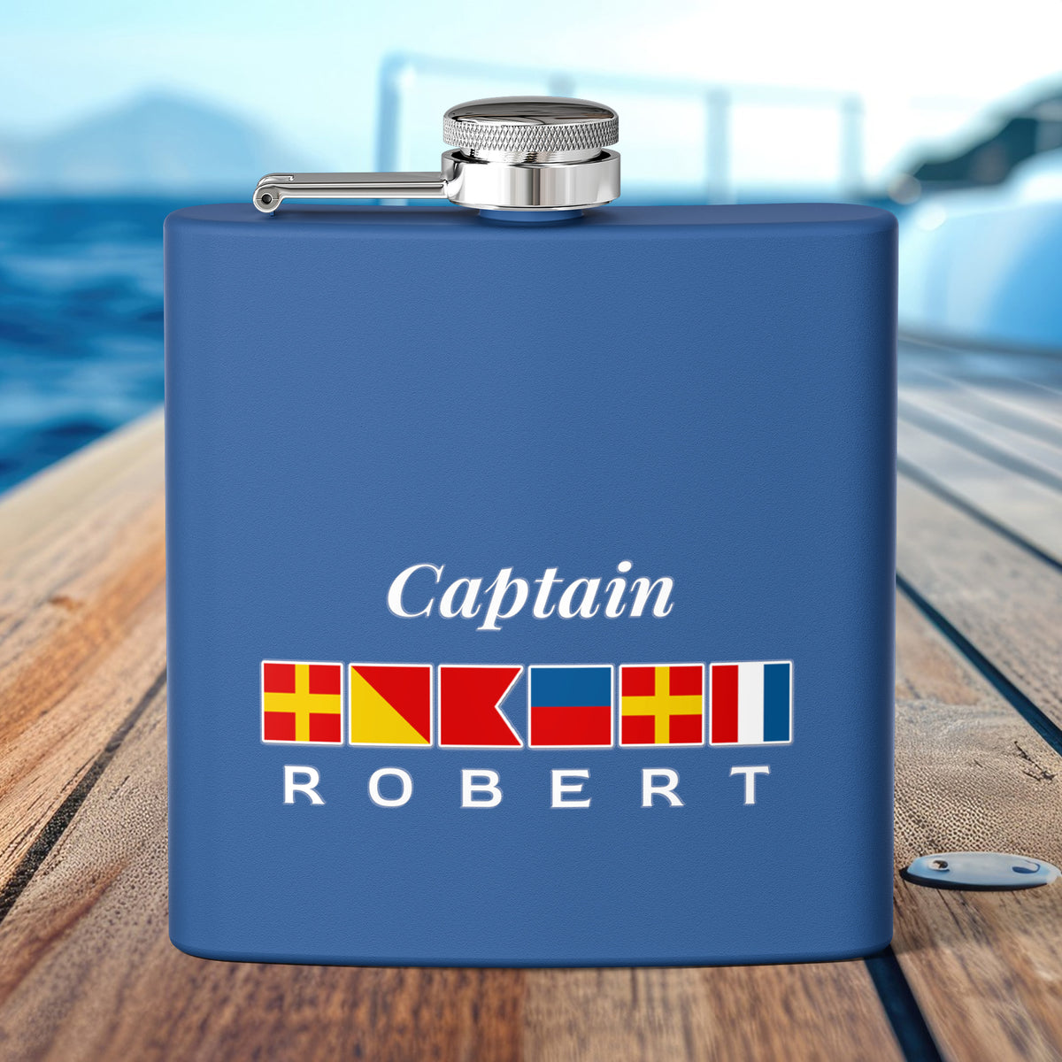 Personalized Captain Steel Flask, Custom Drinkware Gift for Groomsmen