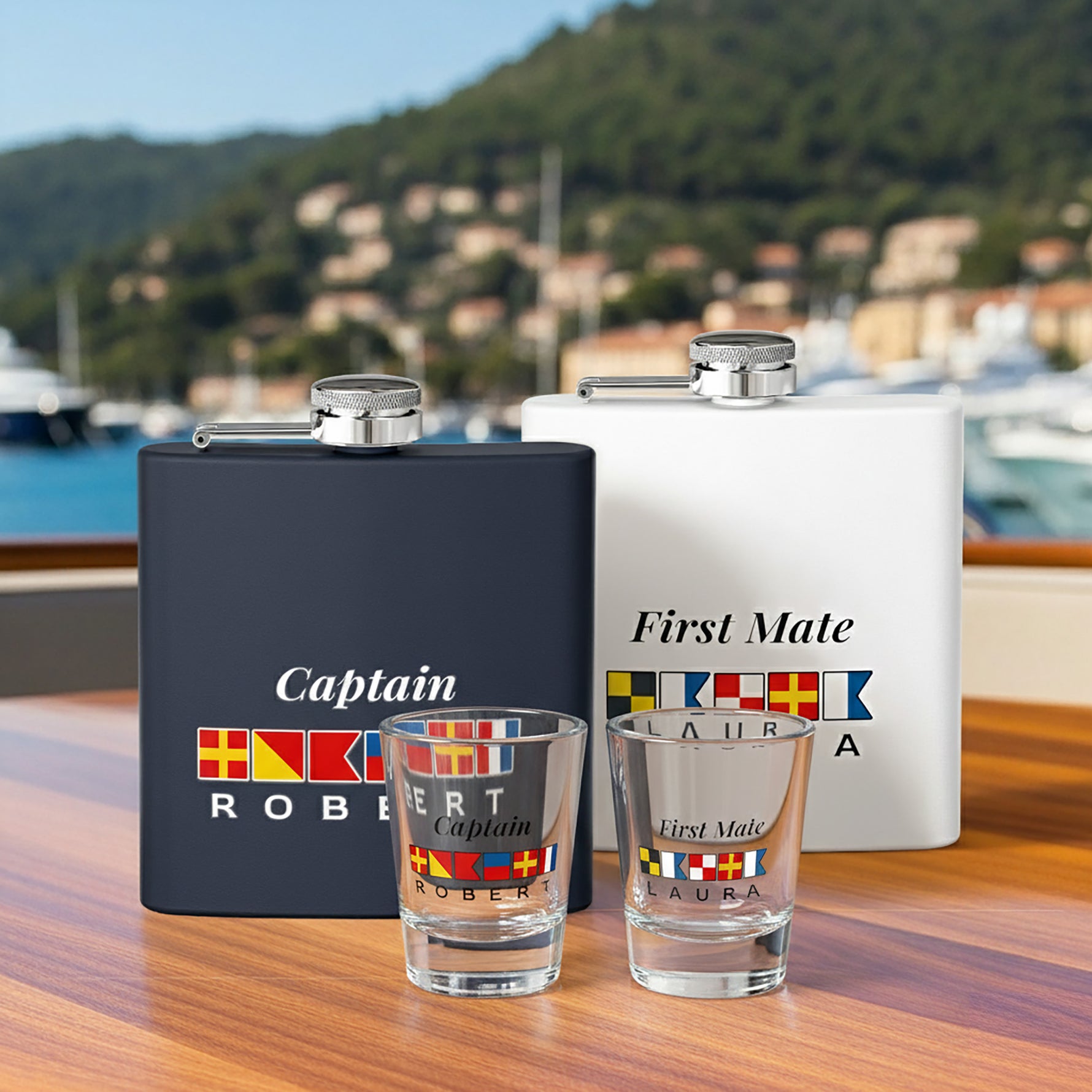 Personalized Captain Steel Flask, Custom Drinkware Gift for Groomsmen