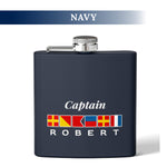 Personalized Captain Steel Flask, Custom Drinkware Gift for Groomsmen