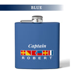 Personalized Captain Steel Flask, Custom Drinkware Gift for Groomsmen
