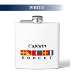 Personalized Captain Steel Flask, Custom Drinkware Gift for Groomsmen