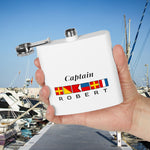 Personalized Captain Steel Flask, Custom Drinkware Gift for Groomsmen