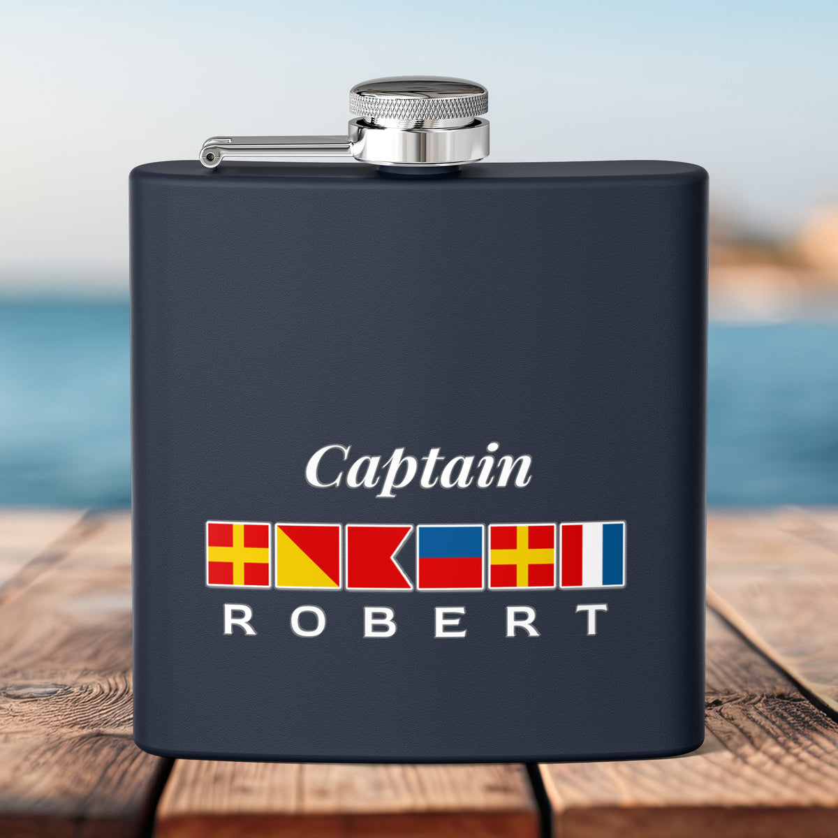 Personalized Captain Steel Flask, Custom Drinkware Gift for Groomsmen
