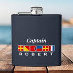Personalized Captain Steel Flask, Custom Drinkware Gift for Groomsmen