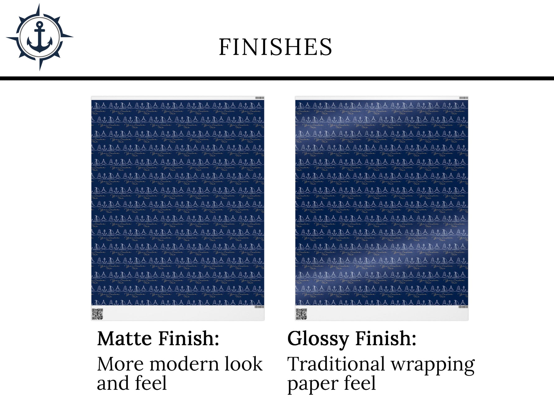 Custom Boat Owner Gift Wrap, Nautical Birthday Packaging Paper Sheet