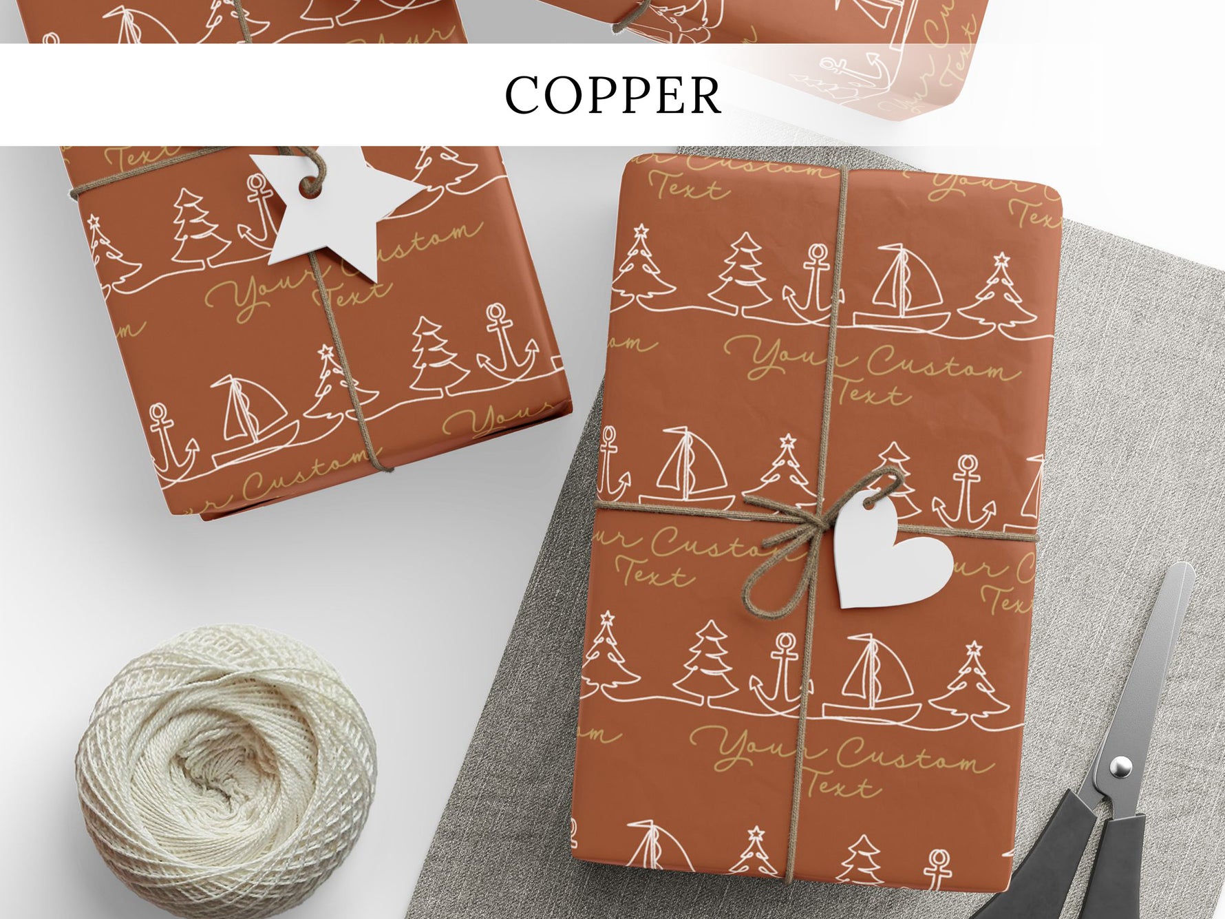 Custom Boat Owner Gift Wrap, Nautical Birthday Packaging Paper Sheet