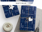 Custom Ocean Themed Holiday Gift Wrap, Personalized Nautical Wrapping Sheet