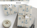 Custom Ocean Themed Holiday Gift Wrap, Personalized Nautical Wrapping Sheet